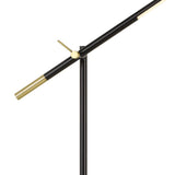 Benzara 10 Watt Adjustable Metal Frame Floor Lamp, Black and Brass BM224730 Black and Brass Metal BM224730