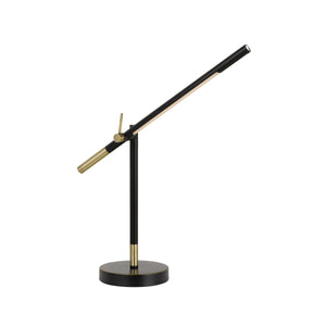 Benzara 10W Integrated LED Dimmer Desk lamp with Adjustable Height, Black BM224736 Black Metal BM224736