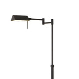 Benzara 10W LED Adjustable Metal Floor Lamp with Swing Arm, Black BM224743 Black Metal BM224743