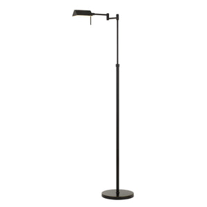 Benzara 10W LED Adjustable Metal Floor Lamp with Swing Arm, Black BM224743 Black Metal BM224743