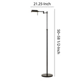 Benzara 10W LED Adjustable Metal Floor Lamp with Swing Arm, Black BM224743 Black Metal BM224743