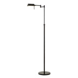 Benzara 10W LED Adjustable Metal Floor Lamp with Swing Arm, Black BM224743 Black Metal BM224743