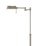 Benzara 10W LED Adjustable Metal Floor Lamp with Swing Arm, Chrome BM224744 Chrome Metal BM224744