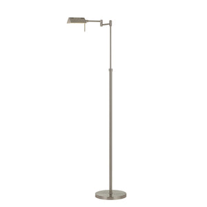 Benzara 10W LED Adjustable Metal Floor Lamp with Swing Arm, Chrome BM224744 Chrome Metal BM224744