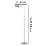 Benzara 10W LED Adjustable Metal Floor Lamp with Swing Arm, Chrome BM224744 Chrome Metal BM224744