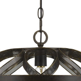 Benzara 60W Twisted Metal Mesh Design Pendant Fixture, Dark Bronze BM224770 Bronze Metal BM224770