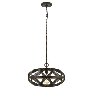 Benzara 60W Twisted Metal Mesh Design Pendant Fixture, Dark Bronze BM224770 Bronze Metal BM224770