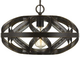 Benzara 60W Twisted Metal Mesh Design Pendant Fixture, Dark Bronze BM224770 Bronze Metal BM224770