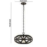 Benzara 60W Twisted Metal Mesh Design Pendant Fixture, Dark Bronze BM224770 Bronze Metal BM224770