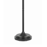 Benzara 3 Way Glass Shade Torchiere Floor Lamp with Metal Pedestal Base, Black BM224782 Black Metal and Glass BM224782