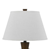 Benzara 150 Watt Seashell Embellished Polyresin Table Lamp, Off White and Brown BM224788 White and Brown Polyresin and Fabric BM224788