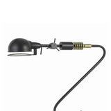 Benzara Adjustable Head Metal Desk Lamp with Curved Design Tubular Stand, Black BM224798 Black Metal BM224798