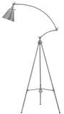 Benzara 60 Watt Adjustable Metal Frame Tripod Floor Lamp, Antique Silver BM224811 Silver Metal BM224811