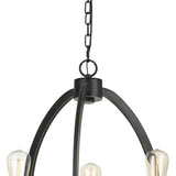 Benzara 3 Coinciding Metal Chandelier with 6 Feet Chain, Black BM224820 Black Metal BM224820