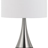 Benzara Dual Tone Metal Pot Bellied Table Lamp with Drum Shade, Set of 2, Silver BM224838 Silver Metal BM224838