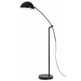 Benzara Arched Metal Floor Lamp with Adjustable Arm and Tubular Stand, Black BM224841 Black Metal BM224841