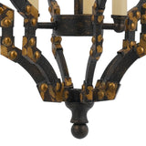 Benzara Quatrefoil Design Metal Frame Pendant Lighting with Rivet Accents, Black BM224842 Black Metal BM224842