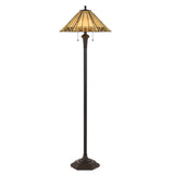 Benzara Polyresin Floor Lamp with Glass Shade and Pull Chain Switch, Black BM224844 Black Polyresin and Glass BM224844