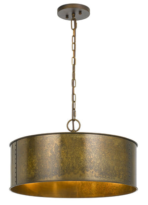 Benzara 60 X 3 Watt Round Metal Frame Chandelier with 6 Foot Chain, Distressed Gold BM224864 Gold Metal BM224864