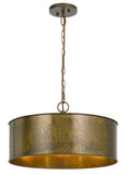 Benzara 60 X 3 Watt Round Metal Frame Chandelier with 6 Foot Chain, Distressed Gold BM224864 Gold Metal BM224864