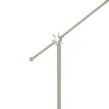 Benzara Integrated LED Floor Lamp with Metal Body and Adjustable Height, Silver BM224883 Silver Metal BM224883