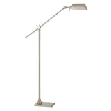 Benzara Integrated LED Floor Lamp with Metal Body and Adjustable Height, Silver BM224883 Silver Metal BM224883