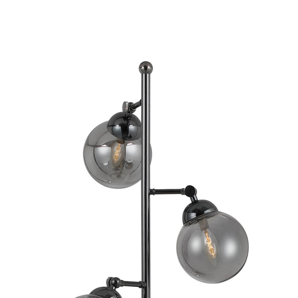 Benzara Industrial Metal Body Table Lamp with Three Glass Ball Shades, Black BM224894 Black Metal and Glass BM224894