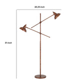 Benzara Metal Body Floor Lamp with 2 Adjustable Arms and Metal Shades, Bronze BM224901 Bronze Metal BM224901