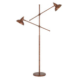 Benzara Metal Body Floor Lamp with 2 Adjustable Arms and Metal Shades, Bronze BM224901 Bronze Metal BM224901