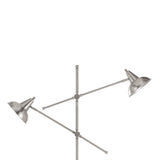 Benzara Tubular Metal Body Floor Lamp with 2 Adjustable Arms, Silver BM224902 Silver Metal BM224902