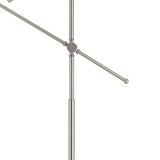 Benzara Tubular Metal Body Floor Lamp with 2 Adjustable Arms, Silver BM224902 Silver Metal BM224902