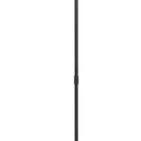 Benzara Metal Floor Lamp with Swing Arm and Tubular Stand, Beige and Black BM224913 Beige and Black Fabric and Metal BM224913