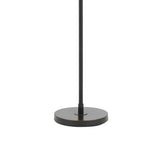 Benzara Metal Floor Lamp with Swing Arm and Tubular Stand, Beige and Black BM224913 Beige and Black Fabric and Metal BM224913