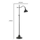 Benzara 60 Watt Metal Lamp with Adjustable Pole and Bowl Shade, Black BM224941 Black Metal BM224941