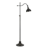 60 Watt Metal Lamp with Adjustable Pole and Bowl Shade, Black