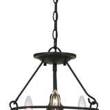 Benzara 60 X 3 Watt Metal Frame Pendant with Hardwired Switch, Textured Gray BM224944 Gray Metal BM224944