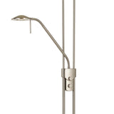 Benzara 2 Metal Heads Torchiere Floor Lamp with Dimmer Control, Chrome BM224949 Chrome Metal BM224949