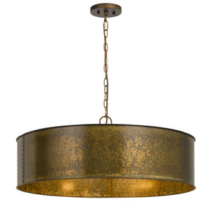 Benzara 60 X 5 Watt Round Metal Frame Chandelier with 6 Foot Chain, Distressed Gold BM224952 Gold Metal BM224952