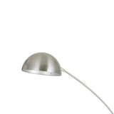 Benzara Metal Arc Design Floor Lamp with Round Base and Stalk Support, Silver BM224972 Silver Metal BM224972