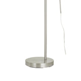 Benzara Metal Arc Design Floor Lamp with Round Base and Stalk Support, Silver BM224972 Silver Metal BM224972