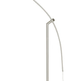 Benzara Metal Arc Design Floor Lamp with Round Base and Stalk Support, Silver BM224972 Silver Metal BM224972