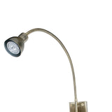 Benzara Metal Round Wall Reading Lamp with Plug In Switch, Silver and Gray BM225086 Silver and Gray Metal BM225086