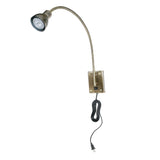 Metal Round Wall Reading Lamp with Plug In Switch, Silver and Gray