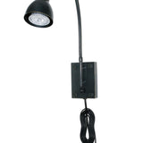 Benzara Metal Round Wall Reading Lamp with Plug In Switch, Black BM225088 Black Metal BM225088