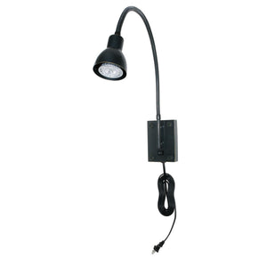 Benzara Metal Round Wall Reading Lamp with Plug In Switch, Black BM225088 Black Metal BM225088