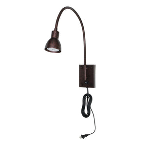 Benzara Metal Round Wall Reading Lamp with Plug In Switch, Bronze BM225089 Bronze Metal BM225089