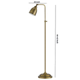 Benzara Metal Round 62" Floor Lamp with Adjustable Pole, Antique Bronze BM225098 Antique Bronze Metal BM225098