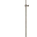 Benzara Metal Round 62" Floor Lamp with Adjustable Pole, Silver BM225099 Silver Metal BM225099