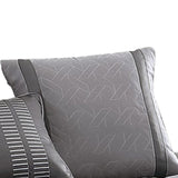 Benzara 10 Piece King Polyester Comforter Set with Geometric Print, Gray BM225159 Gray Fabric BM225159