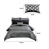 Benzara 6 Piece Polyester King Comforter Set with Geometric Print, Gray and Black BM225175 Gray and Black Fabric BM225175